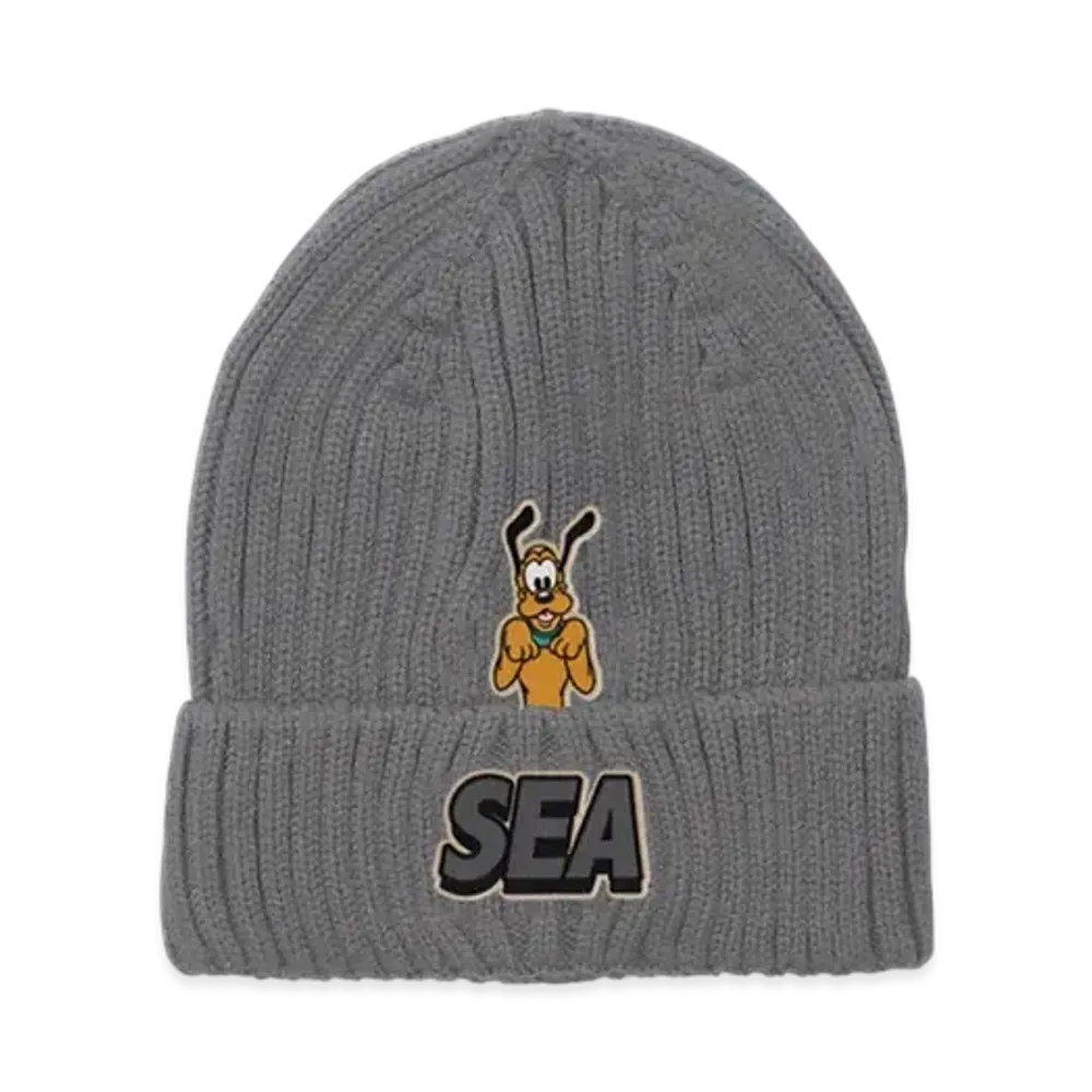 WIND AND SEA x Disney Pluto Patch Beanie "Gray"