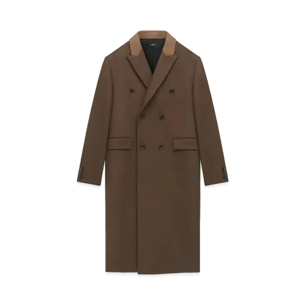 AMIRI Double-Breasted Overcoat "Dark Brown"