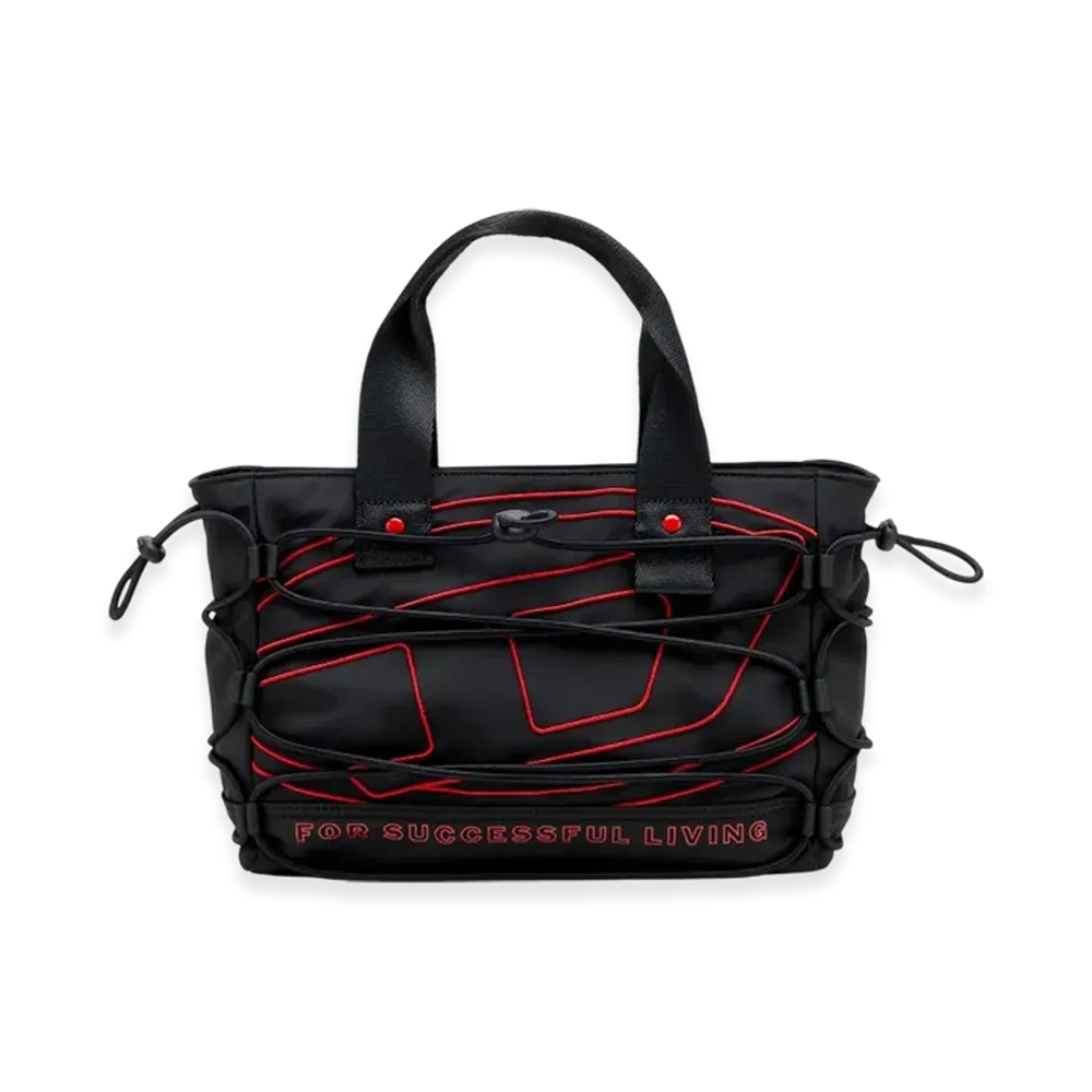 Diesel Tech-D Tote S x Tech-D-Small Nylon Tote Bag With Oval D Embroidery "Black"