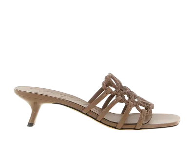 LOEWE Women's Anagram Petal Slides "Gray"