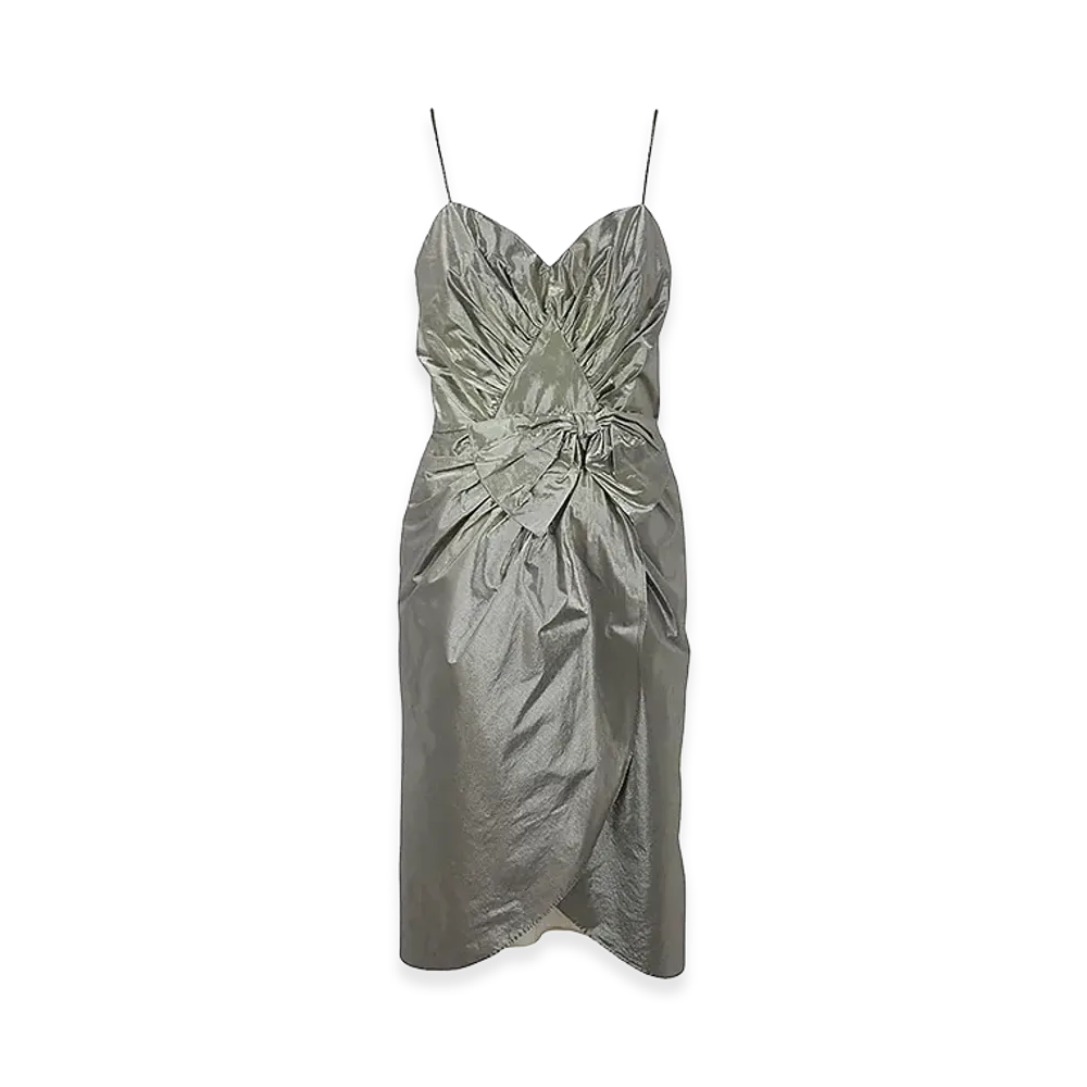 Maison Margiela Women's Wrickled Effect Midi Dress "Metallic"