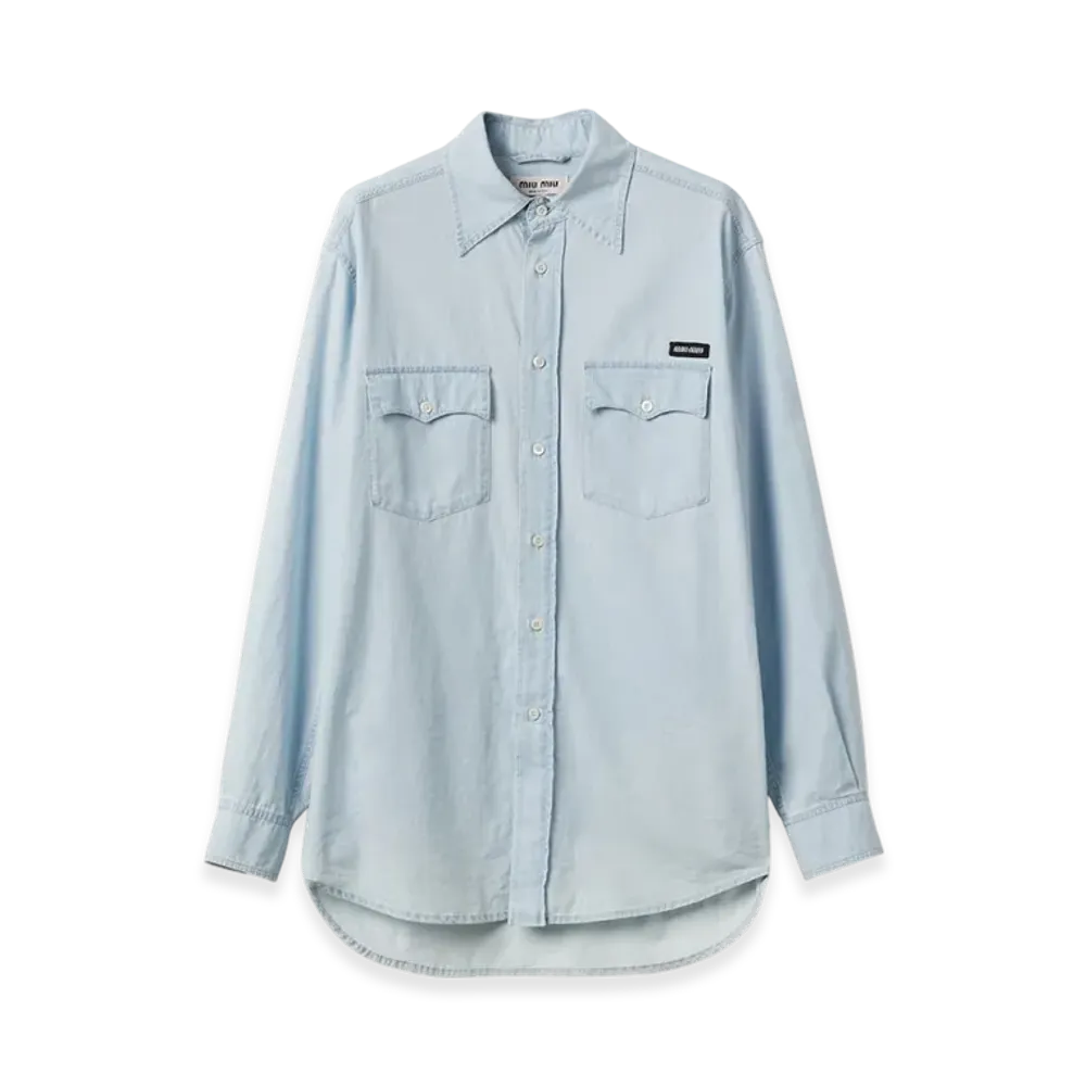 MIU MIU Women's Chambray Shirt "Light Blue"
