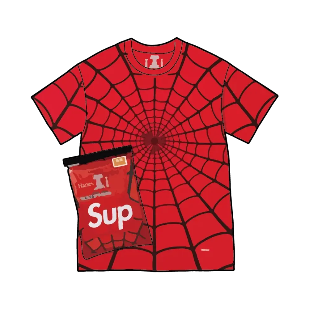 Supreme x Hanes Spider-Man Tagless Tees (2 Pack) "Red"