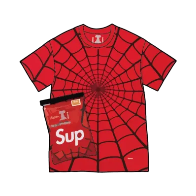 Supreme x Hanes Spider-Man Tagless Tees (2 Pack) "Red"