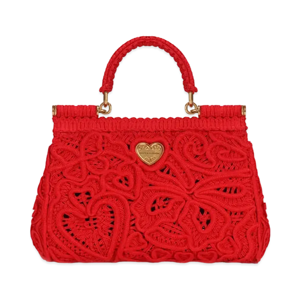 Dolce&Gabbana Sicily Bag Small Code Race Embroy Derry "Red"