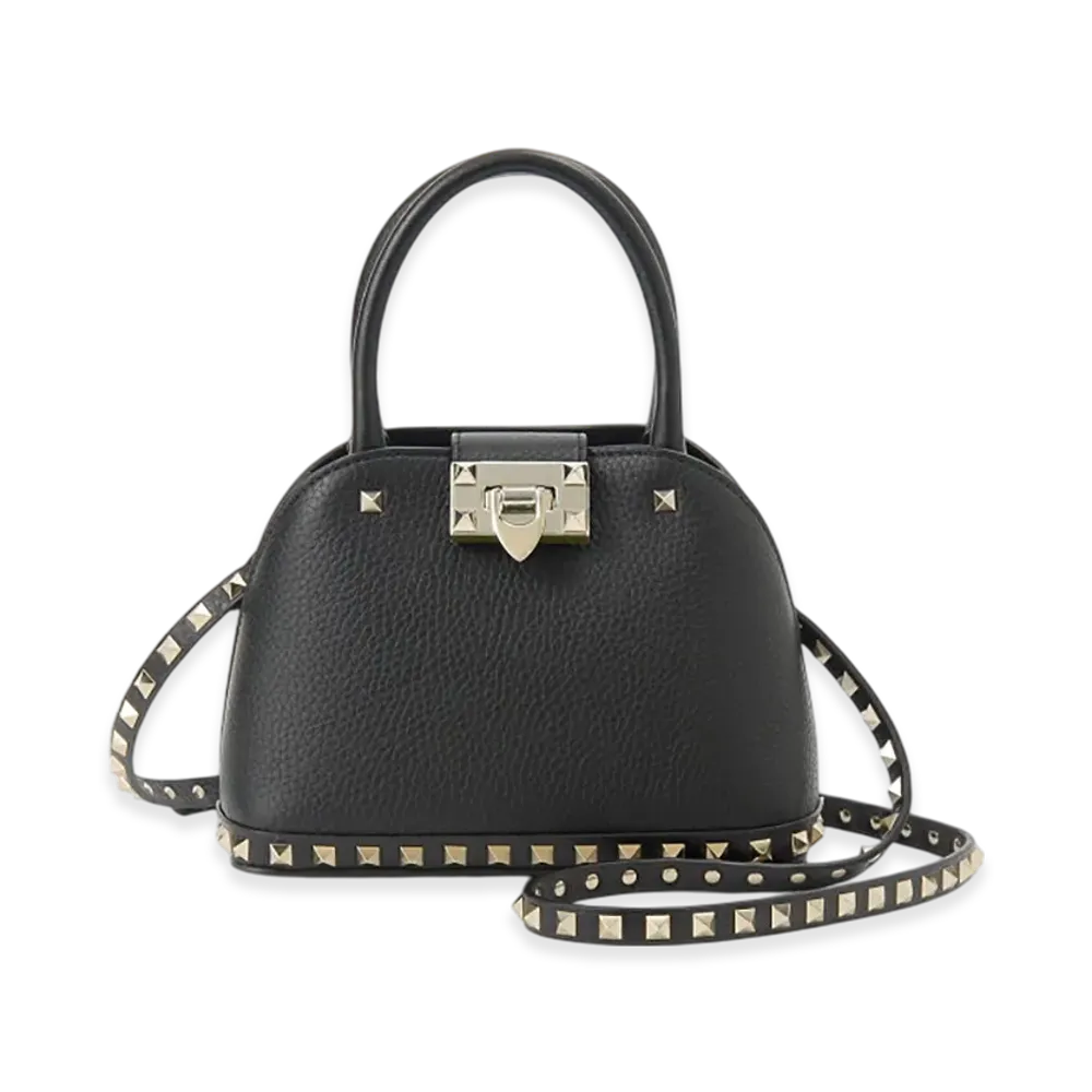 Valentino Rockstud Small Double Handle Bag "Black"