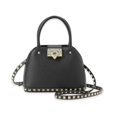 Valentino Rockstud Small Double Handle Bag "Black"