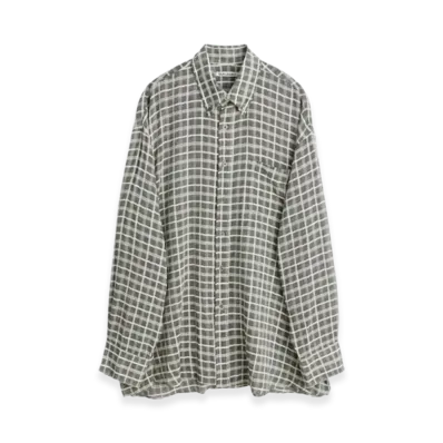 OUR LEGACY Borrowed BD Shirt "Dark Grey Sheer Check"