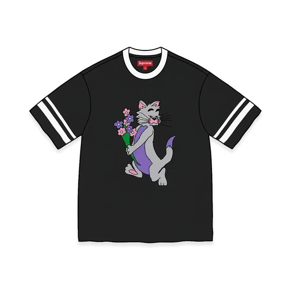 Supreme Glitter Cat S/S Top "Black"