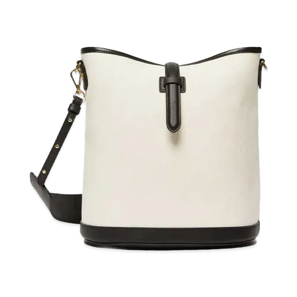 Max Mara Domizia Technical Canvas Basket Bag "Ivory"