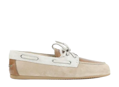 MIU MIU Women's Suede Deck Shoes "Ivory"
