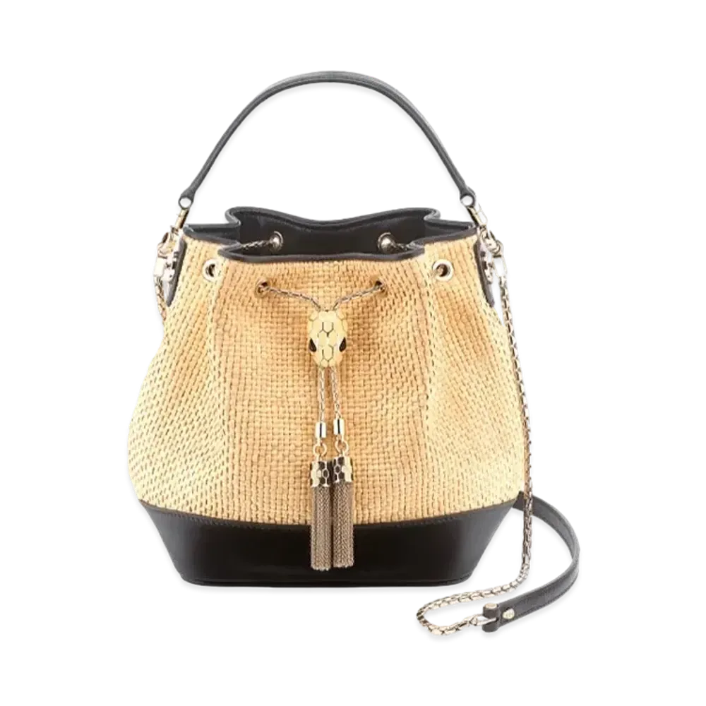 BVLGARI Serpenti Forever Bucket Bag "Beige"