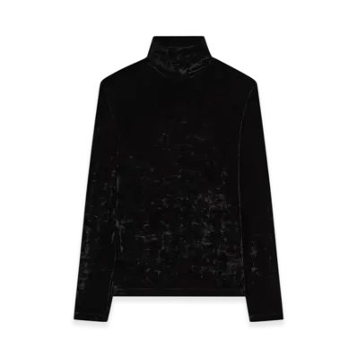 DRIES VAN NOTEN Velvet Turtleneck Tee "Black"