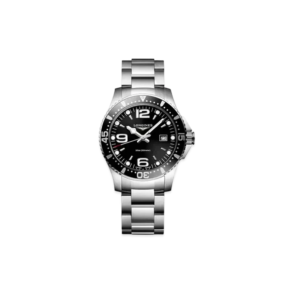 Longines Hydro Conquest 39.00mm "Black Sun Ray/Stainless Steel" L3.730.4.56.6