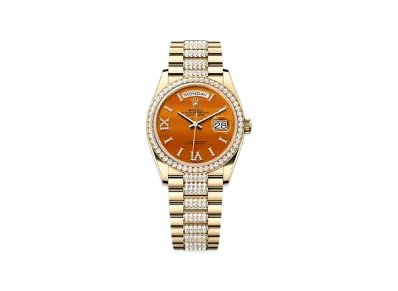 ROLEX Day-Date 36mm Yellow Gold Diamond 128348RBR "Carnelian"
