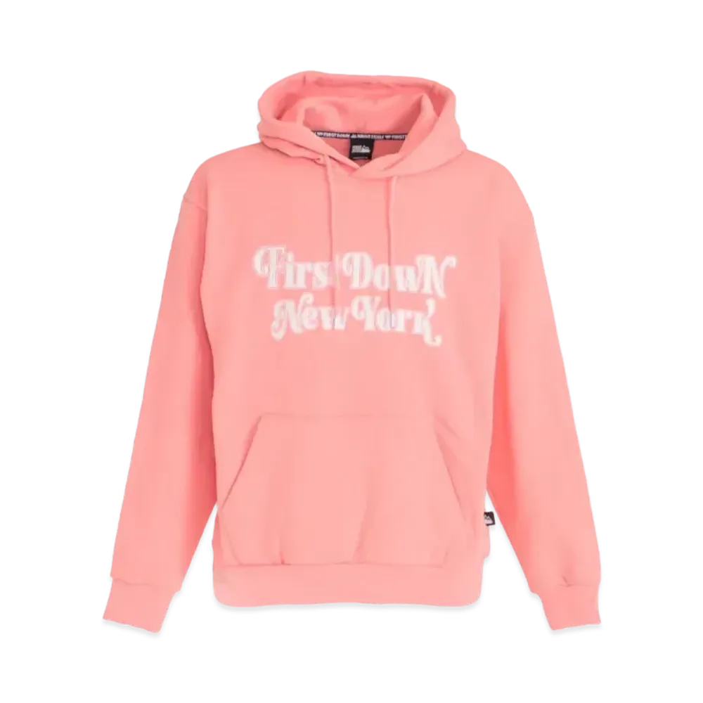 FIRST DOWN FLOCKY HOODED SWEAT "Salmon Pink"
