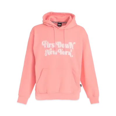 FIRST DOWN FLOCKY HOODED SWEAT "Salmon Pink"