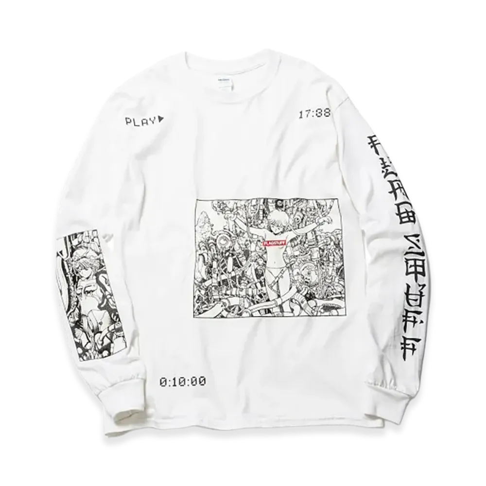 F-LAGSTUF-F x VIDEO GIRL "PLAY" L/S Tee "White"