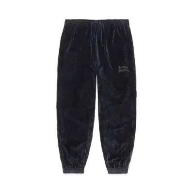 WACKO MARIA Leopard Velvet Track Pants "Navy"