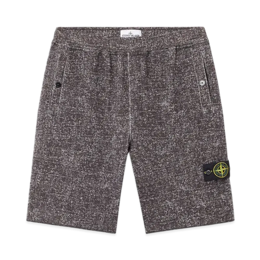 Stone Island 6200010 Vanise Heavy Cotton Jersey Comfort-Fit Bermuda Shorts with Structure Re-Printed Print - 25SS "Burgundy"