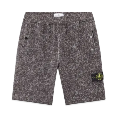 Stone Island 6200010 Vanise Heavy Cotton Jersey Comfort-Fit Bermuda Shorts with Structure Re-Printed Print - 25SS "Burgundy"