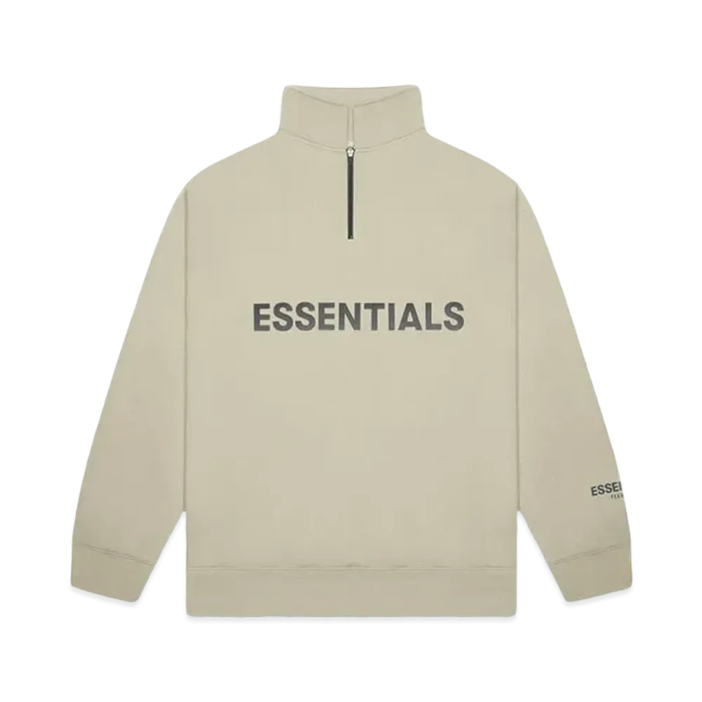 FEAR OF GOD ESSENTIALS Half Zip Pullover Sweater "Moss"