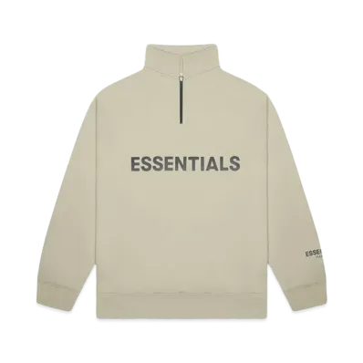 FEAR OF GOD ESSENTIALS Half Zip Pullover Sweater "Moss"