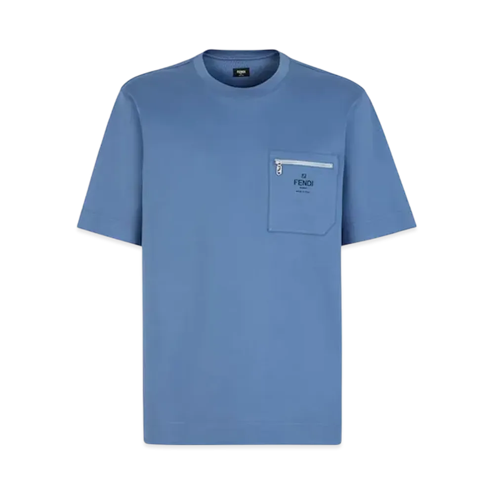 FENDI Men's Cotton T-Shirt "Blue"
