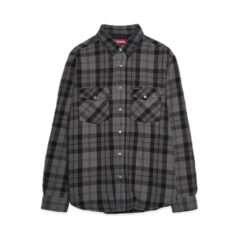 Supreme Quilted Flannel Snap Shirt "Black"