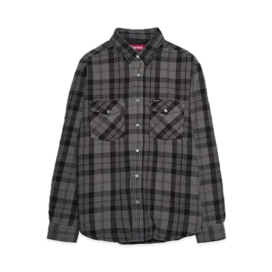 Supreme Quilted Flannel Snap Shirt "Black"