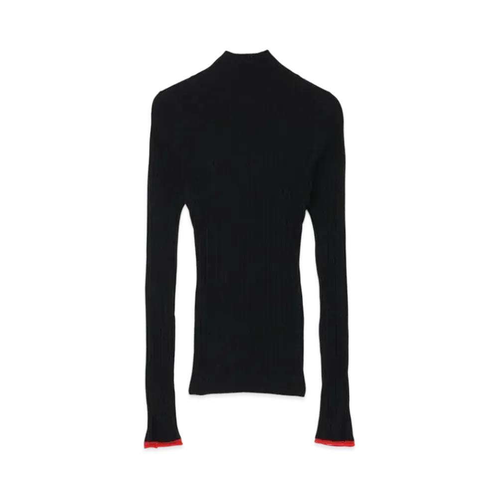 Yohji Yamamoto Y's MELANGE WOOL RIB KNIT "Black"