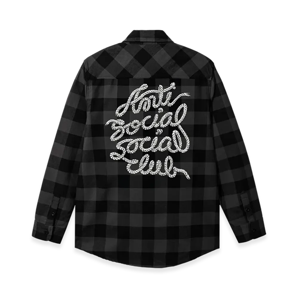 ANTI SOCIAL SOCIAL CLUB Lasso Mind Games Button Down "Grey Heather/Black"