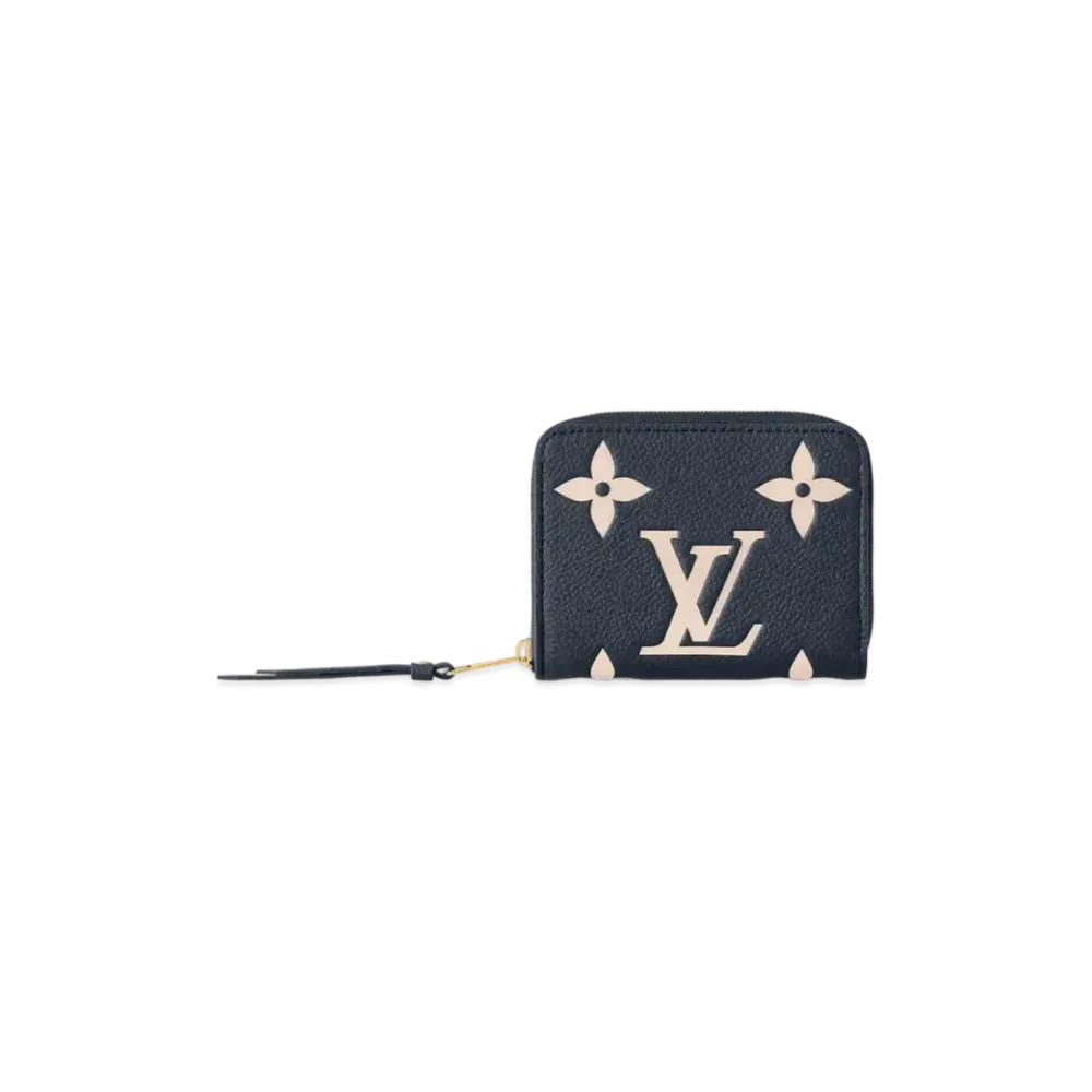 Louis Vuitton Zippy Coin Purse Bicolor Monogram Empreinte Leather "Navy/Creme"