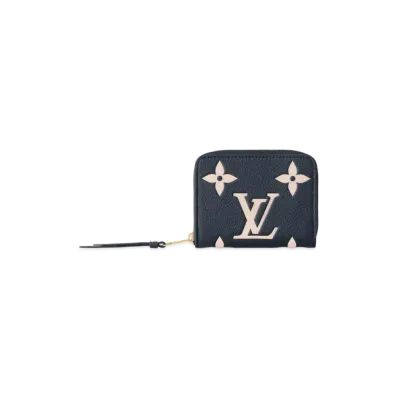 Louis Vuitton Zippy Coin Purse Bicolor Monogram Empreinte Leather "Navy/Creme"