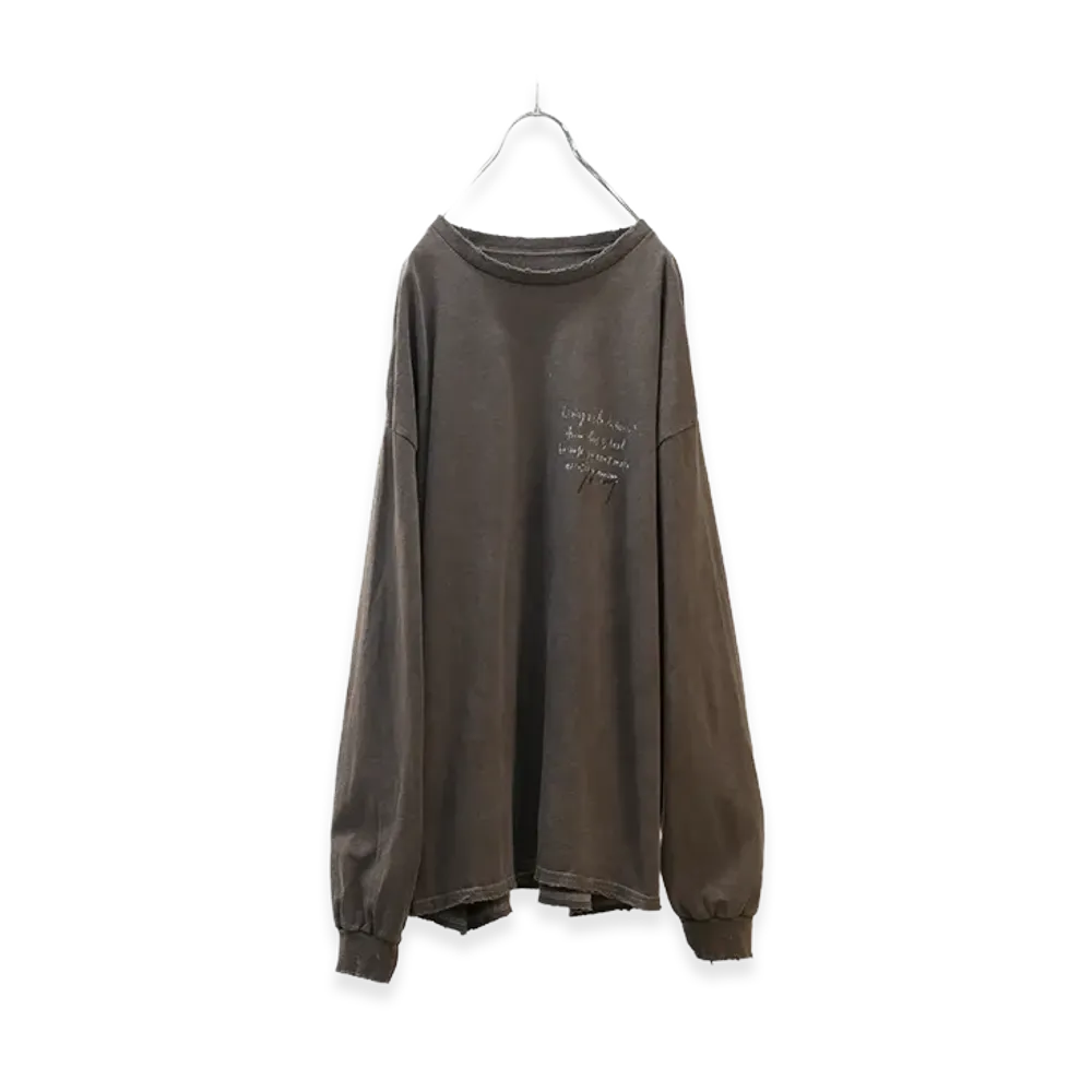 ANCELLM Message L/S T-Shirt "Brown"