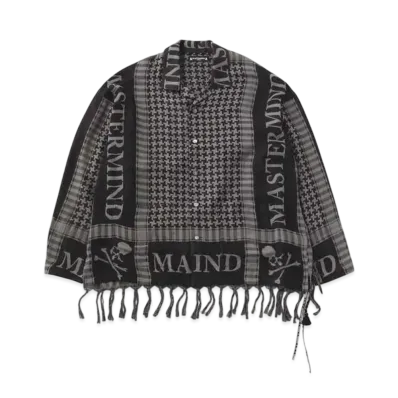 mastermind WORLD Fringe Stole LS Shirt "Gray"