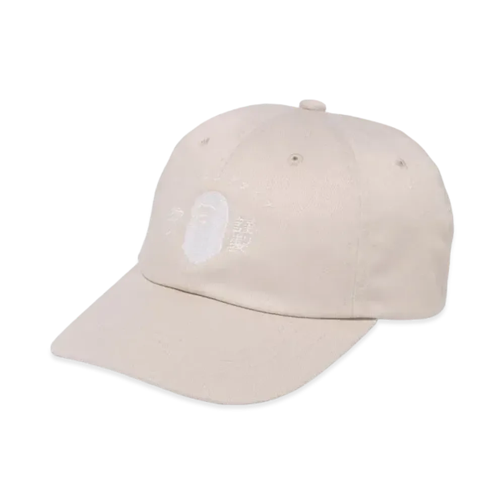A BATHING APE Japanese Motif Panel Cap "Ivory"