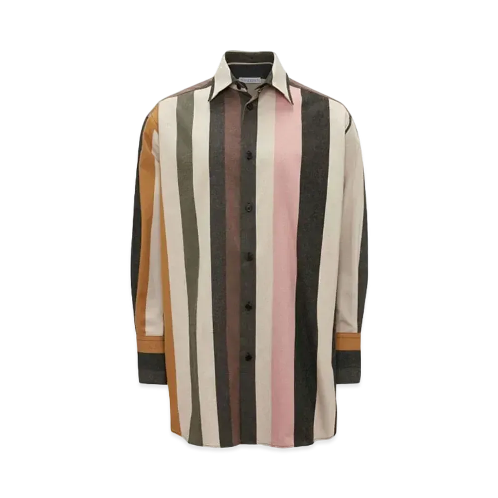 JW ANDERSON Striped Relaxed Fit Shirt "Flax/Multi"