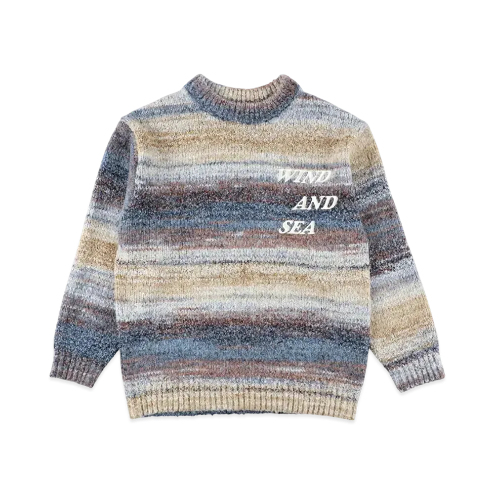 WIND AND SEA Boucle Logo Knit "Blue"