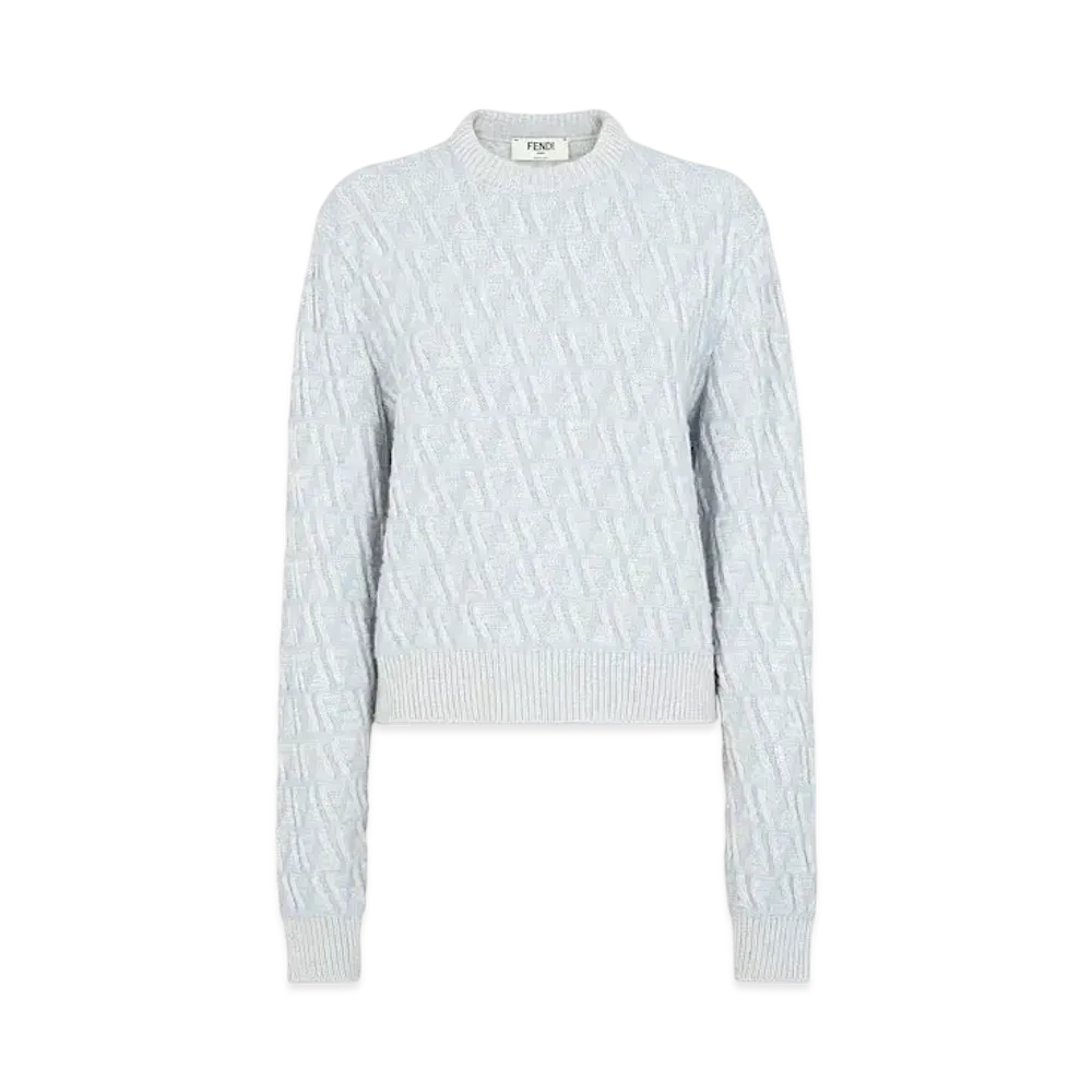 FENDI Women's FF Cashmere & Wool Sweater "Light Blue"