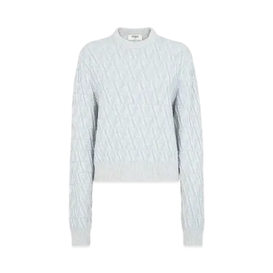 FENDI Women's FF Cashmere & Wool Sweater "Light Blue"