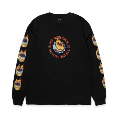HUF x SPITFIRE Chrome Head LS Tee "Black"
