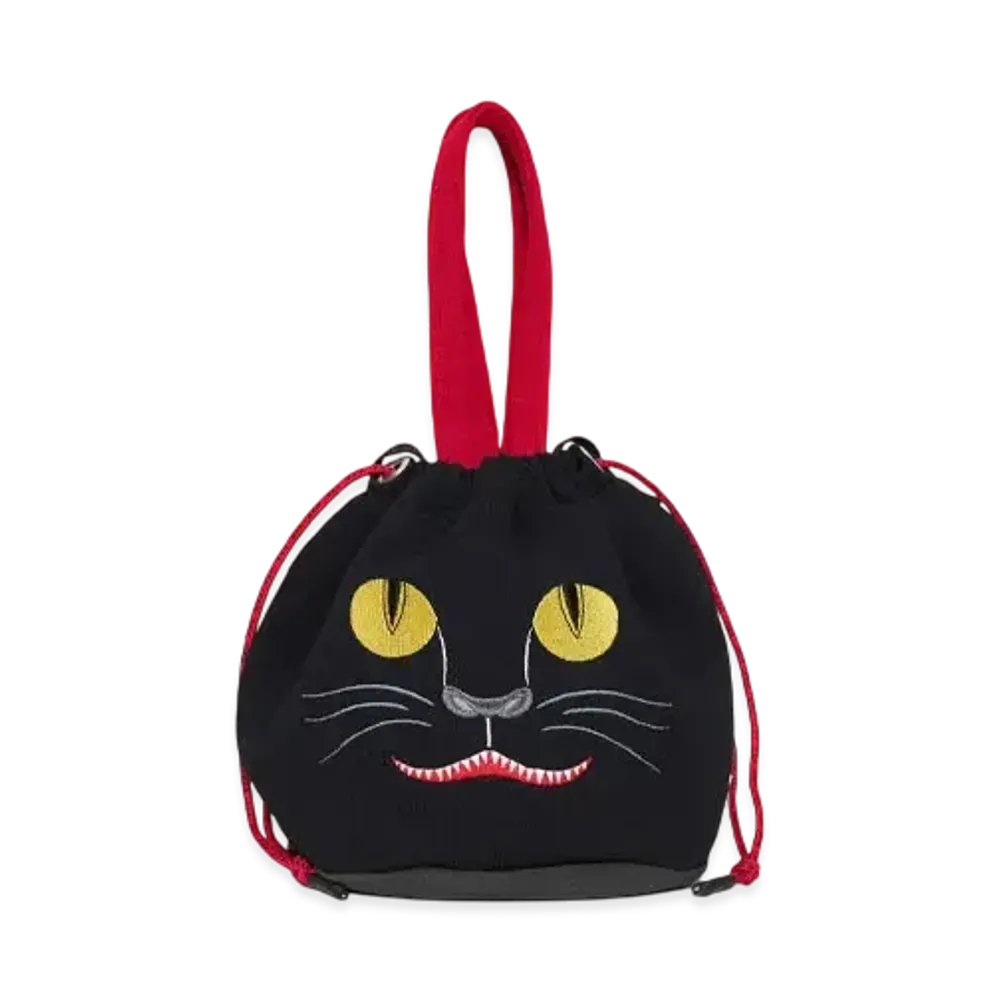 graniph x Ayako Ishiguro Monster Cat Fan String Bag "Black"