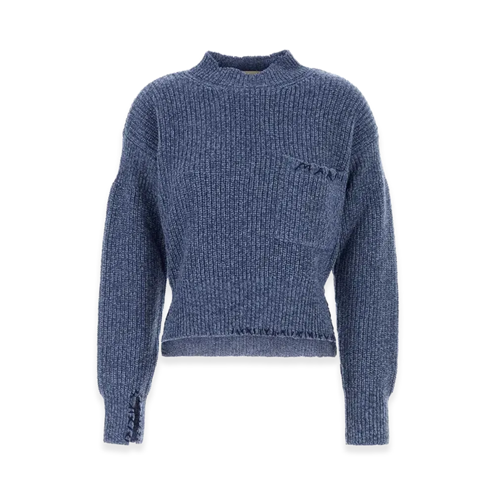MARNI Women's Melange Wool Sweater "Blue"