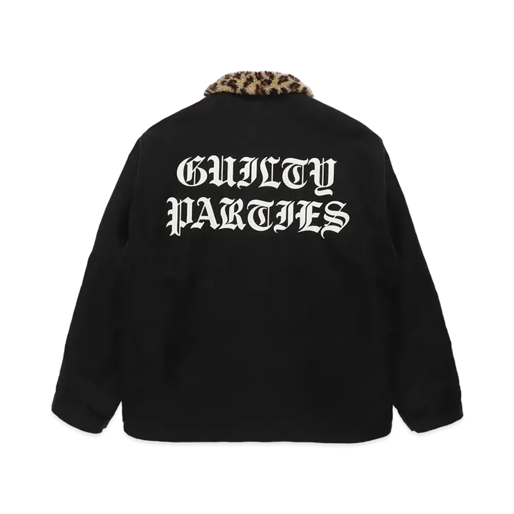 WACKO MARIA Leopard Boa Deck Jacket "Black"