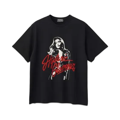 HYSTERIC GLAMOUR Leather Woman T-Shirt "Black"