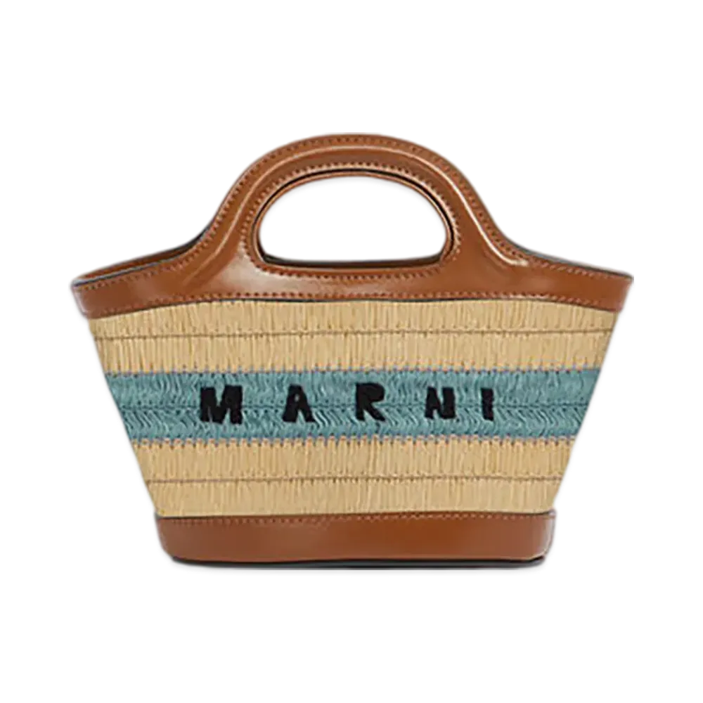 MARNI Crochet Tropicalia Micro Bag "Gold Sand/Pale Mint"