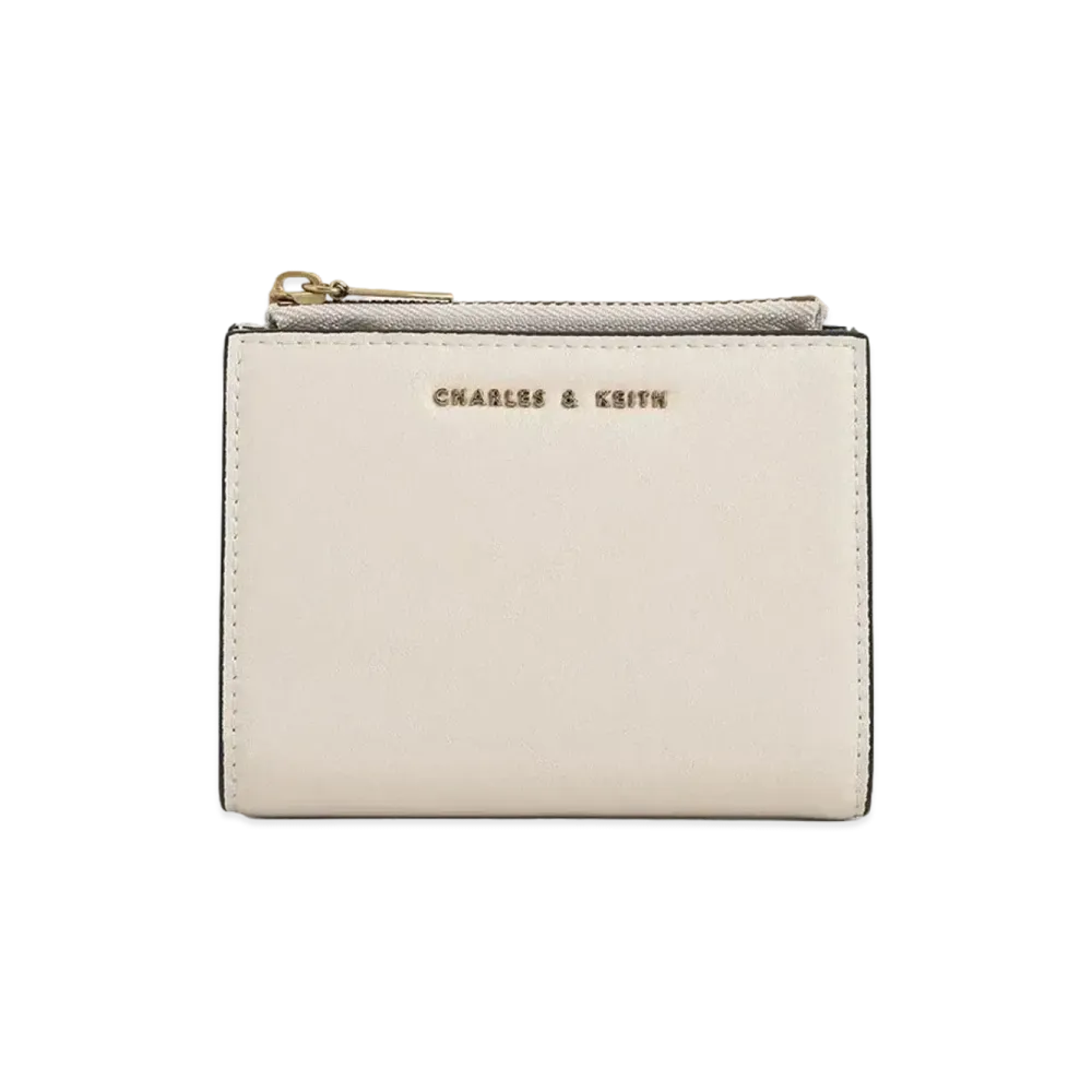 CHARLES & KEITH Mini Top Zip Small Wallet "Ivory"