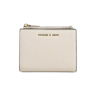 CHARLES & KEITH Mini Top Zip Small Wallet "Ivory"