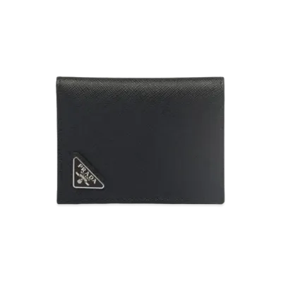 PRADA Small Saffiano Leather Wallet "Black"
